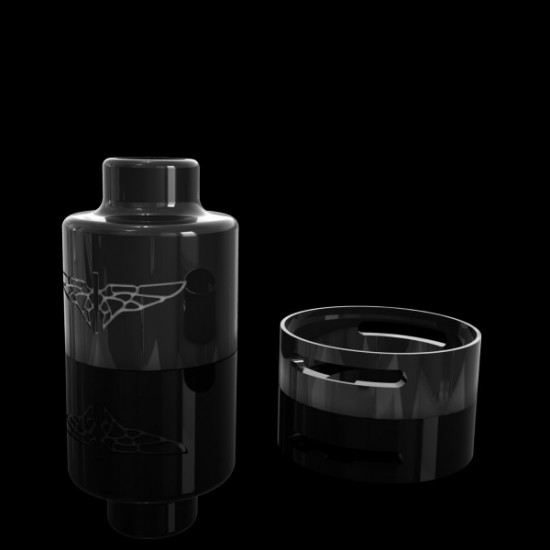 Perseus V2 Black Ultem Dripper Body With Black Ultem Air Ring